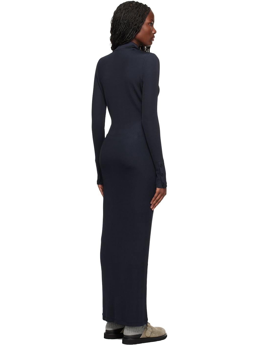 Navy Kenzo Paris Long Rib Cardigan Maxi Dress - 3