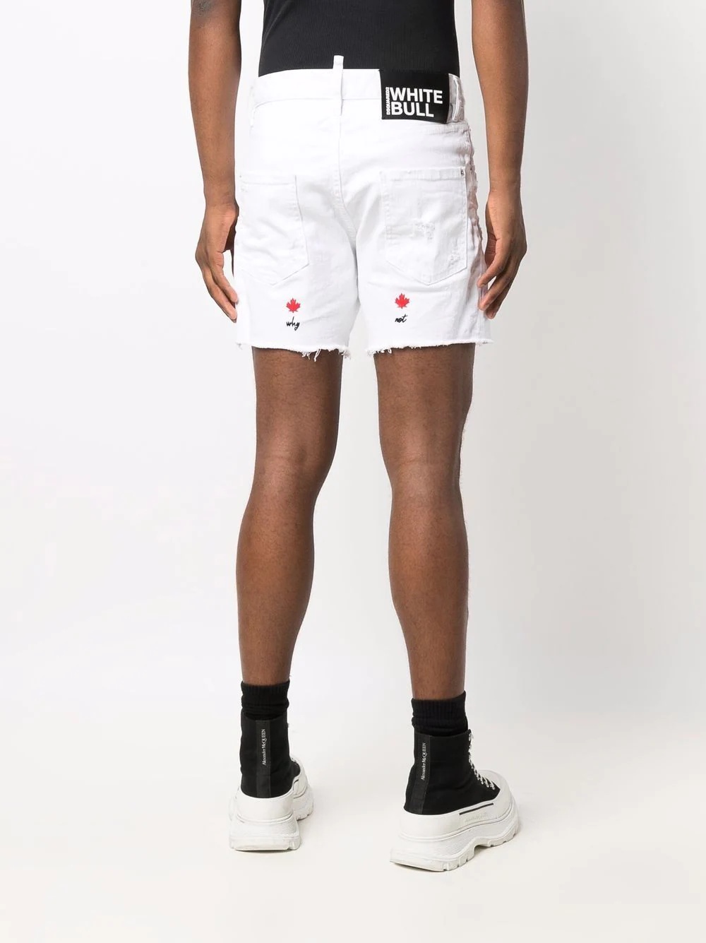 slim-fit denim shorts - 4