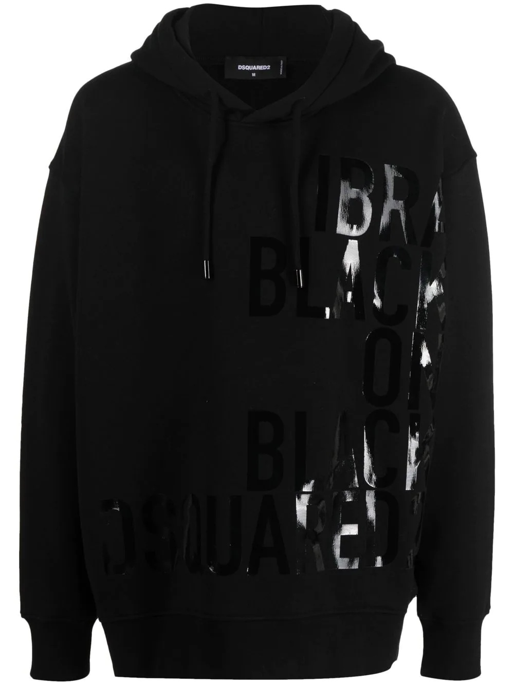 tonal slogan-print hoodie - 1