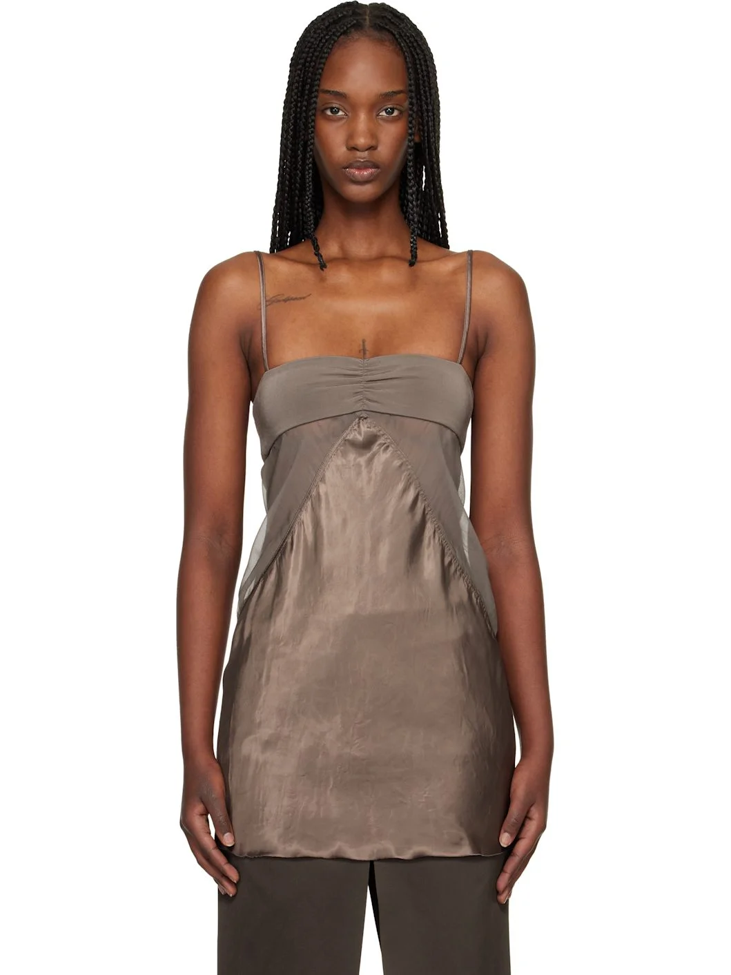 Gray Temple Combo Slip Top - 1