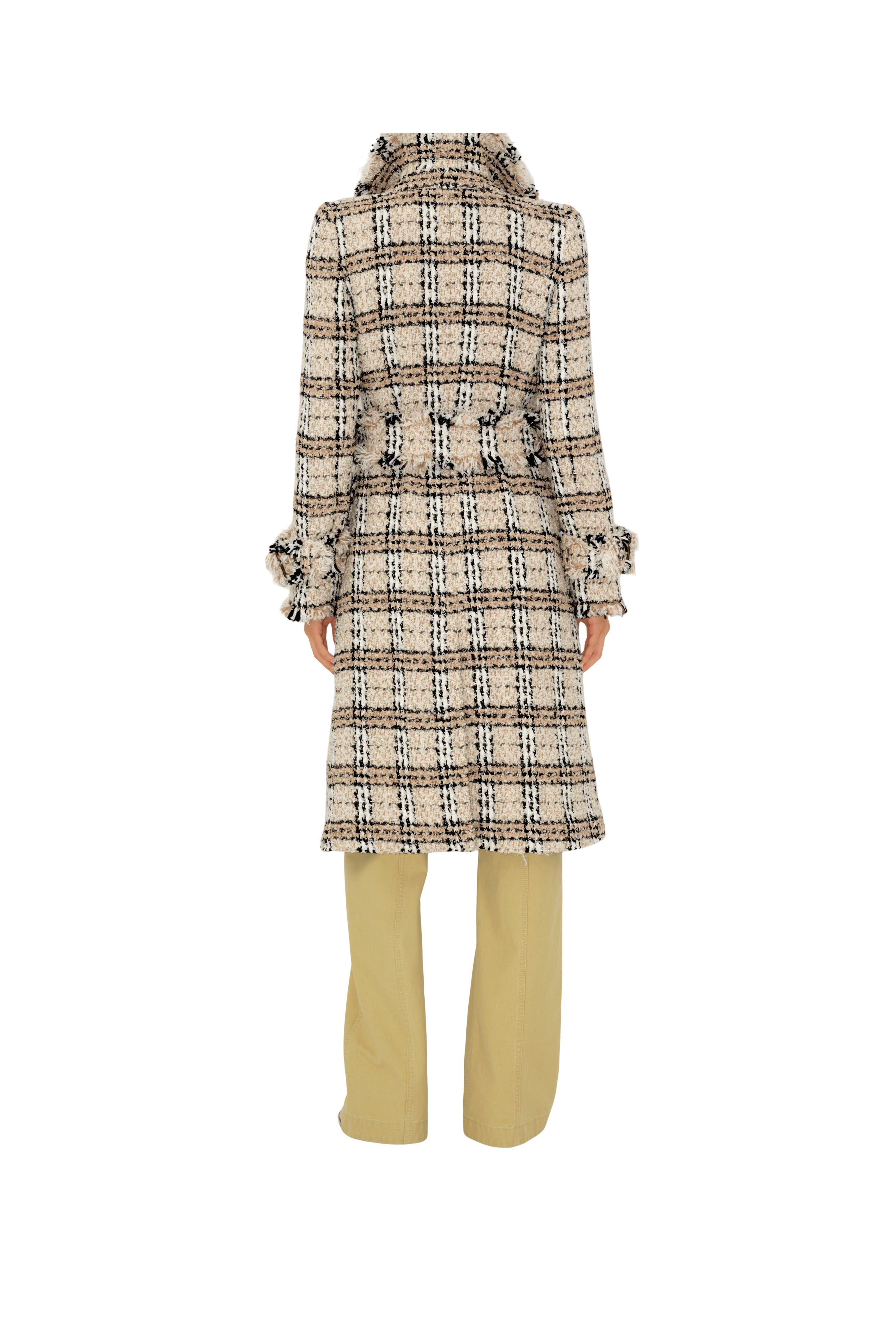burberry Check Bouclé Coat in String/fossil at Nordstrom - 4