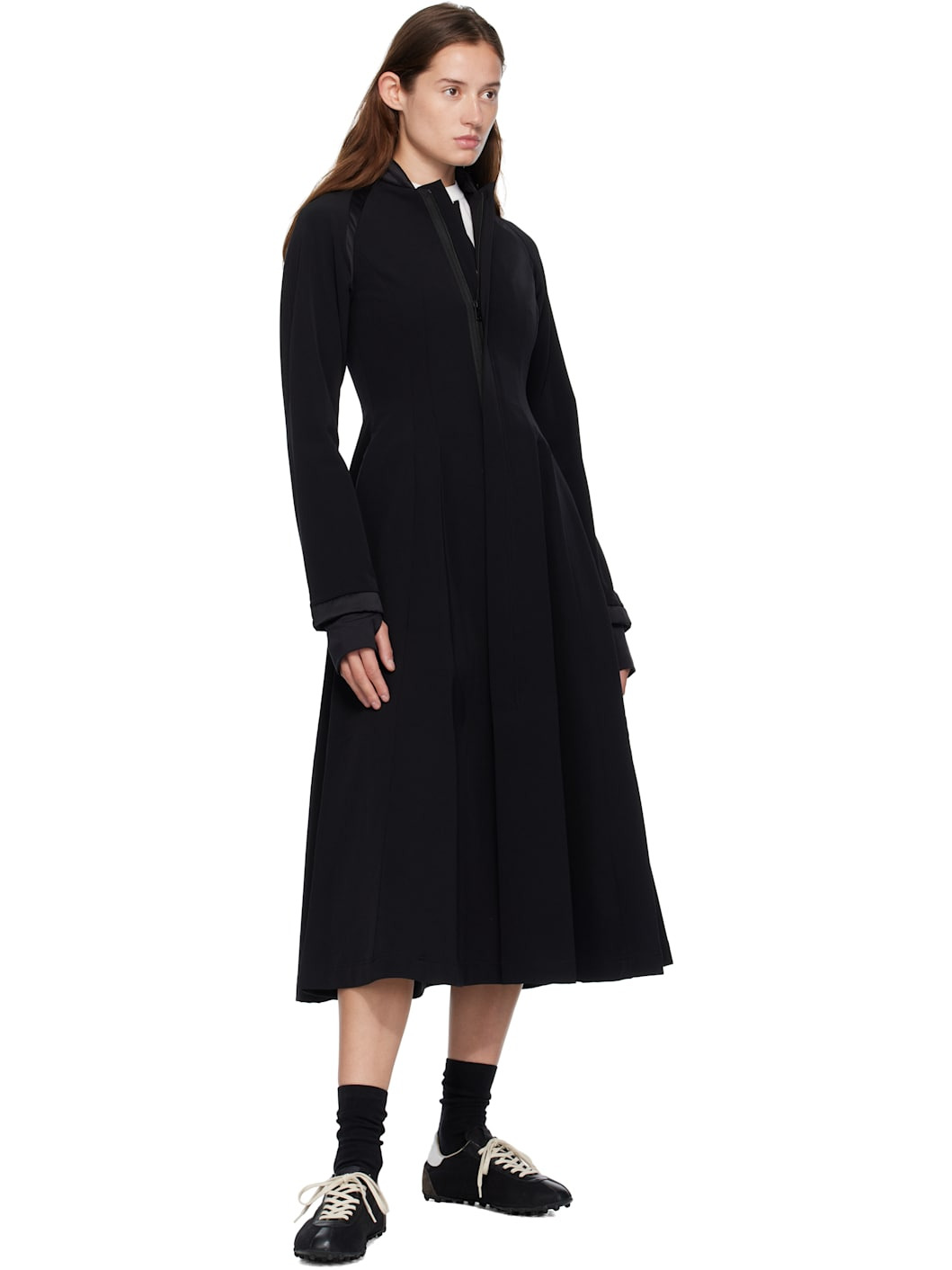 Black Padded Midi Dress - 4