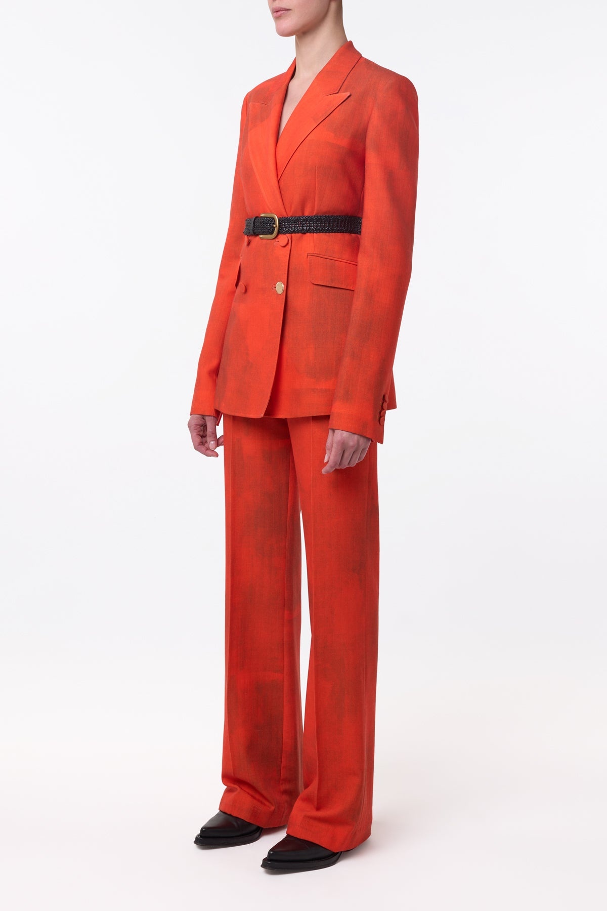 Vesta Flare Pant in Spice Virgin Wool - 4