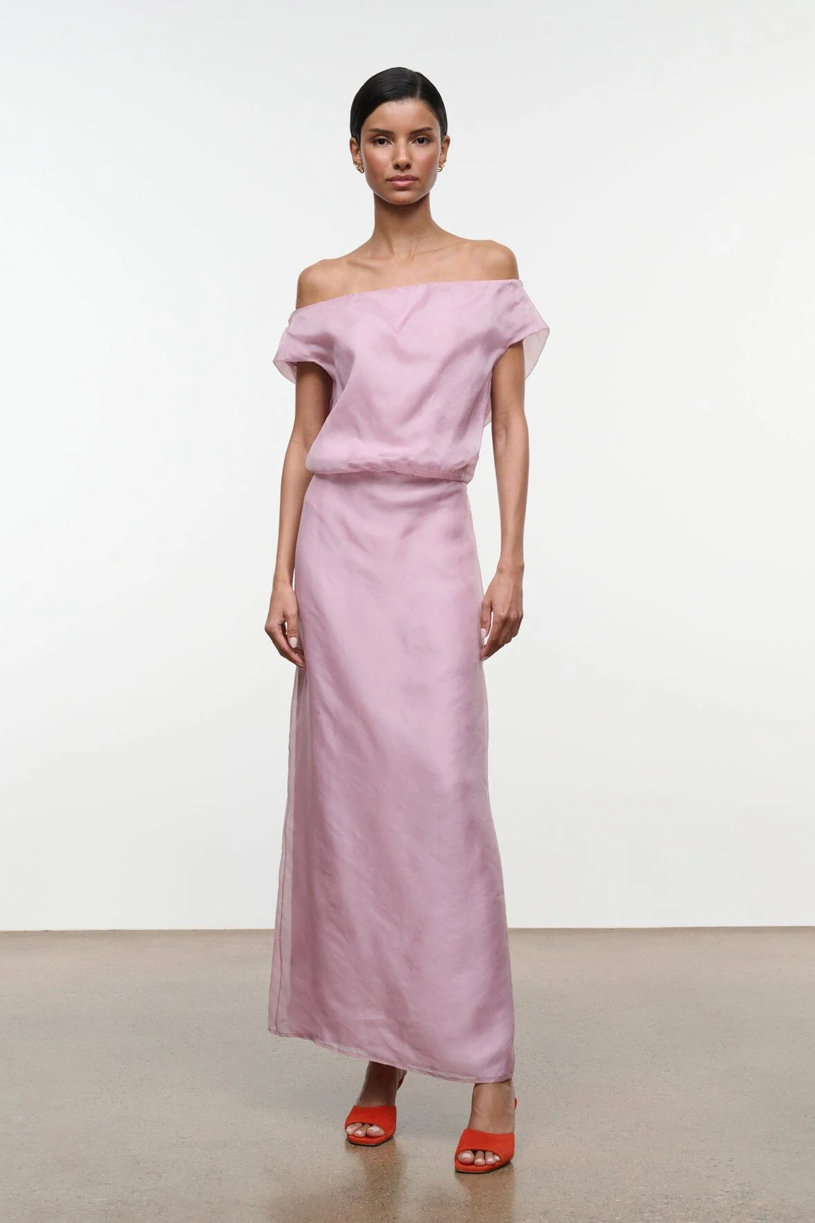 STAUD LARISSA DRESS DUSTY PINK - 1