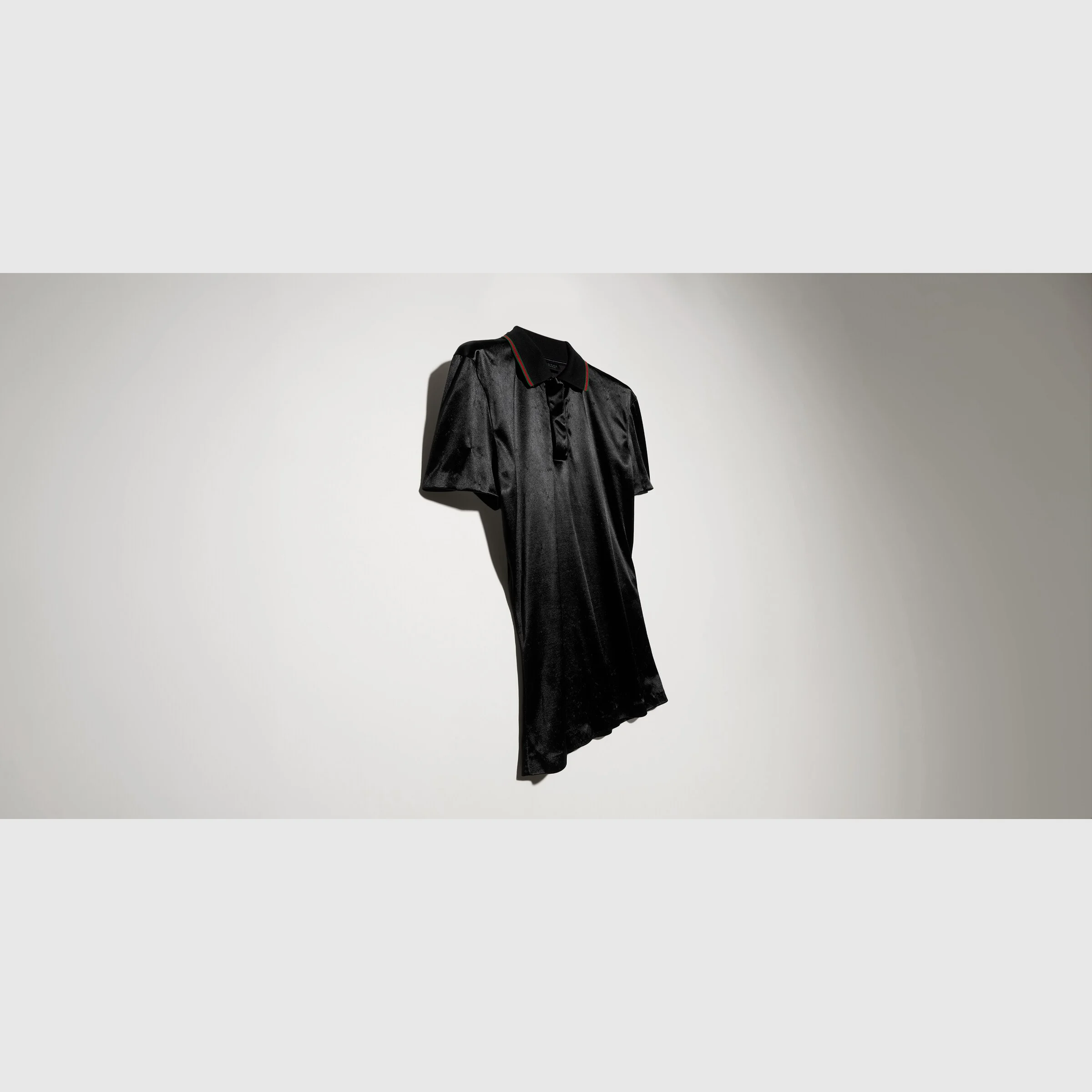 Stretch satin jersey polo shirt - 1