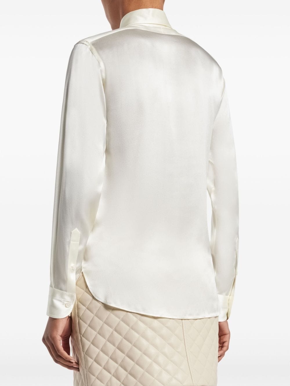 pleated silk shirt - 4