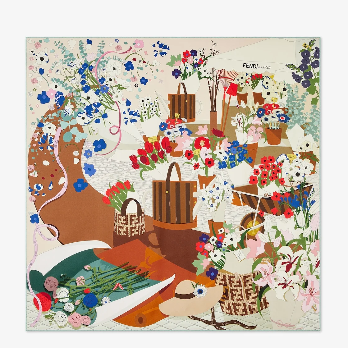 Fendi Florist foulard Multicolor silk foulard - 1