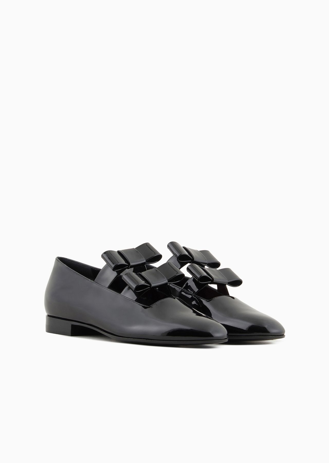 Patent leather ballerinas with bow detail - 2