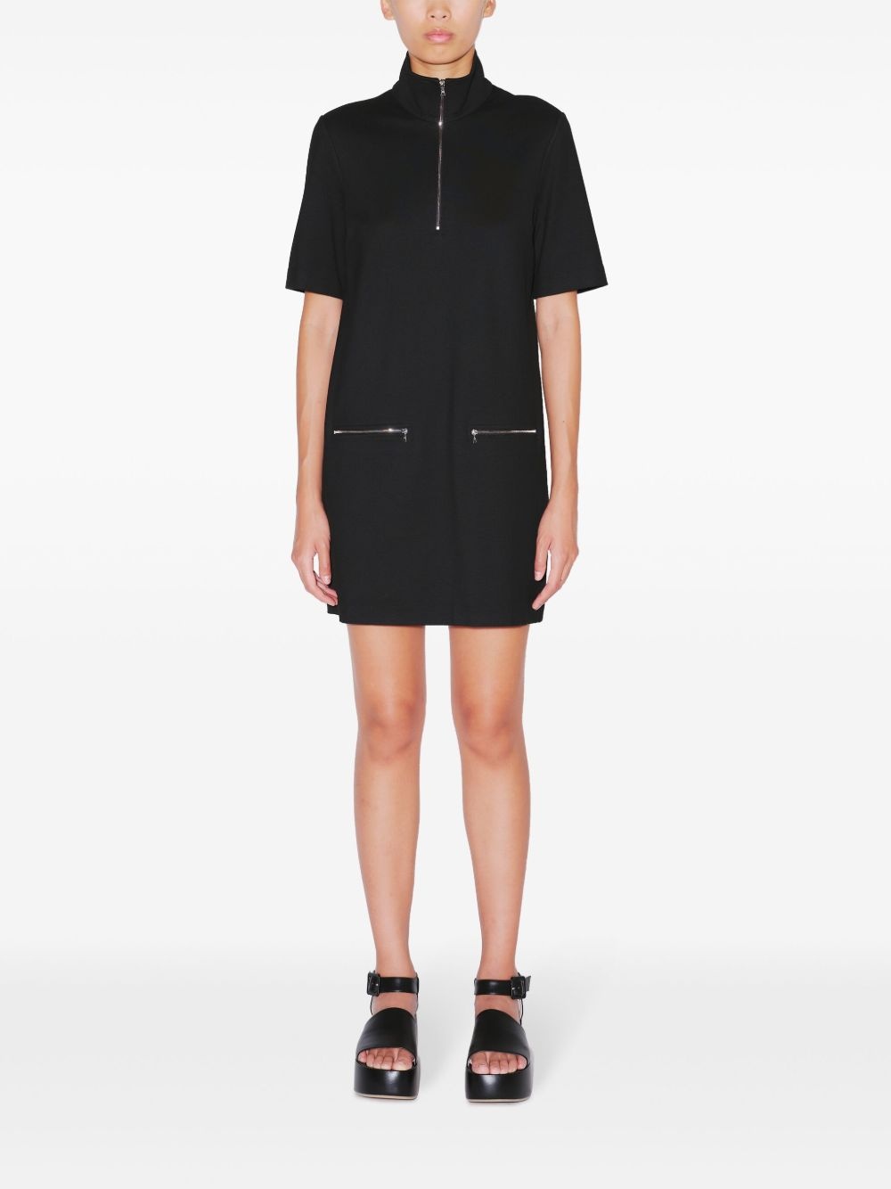 zip-up mini dress - 3