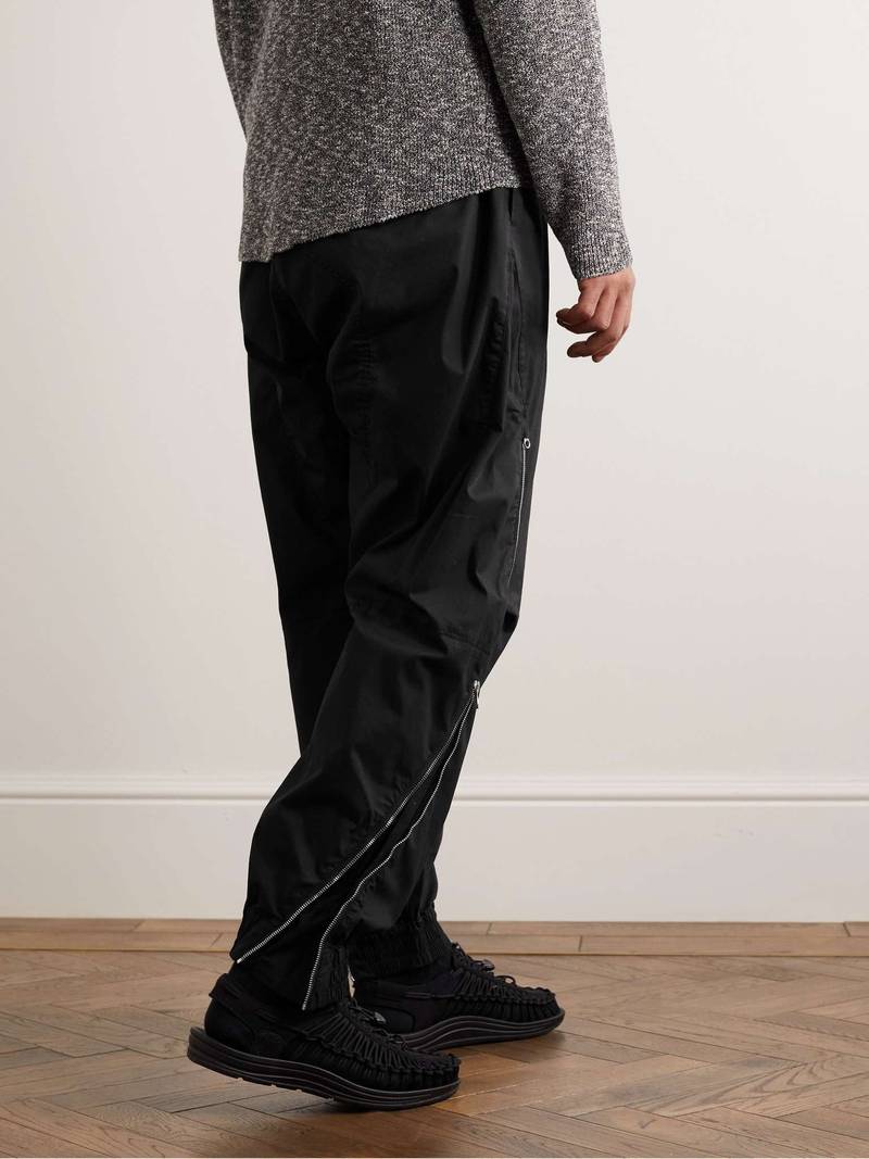 Tapered Logo-Appliquéd Zip-Detailed Cotton-Blend Twill Trousers 4