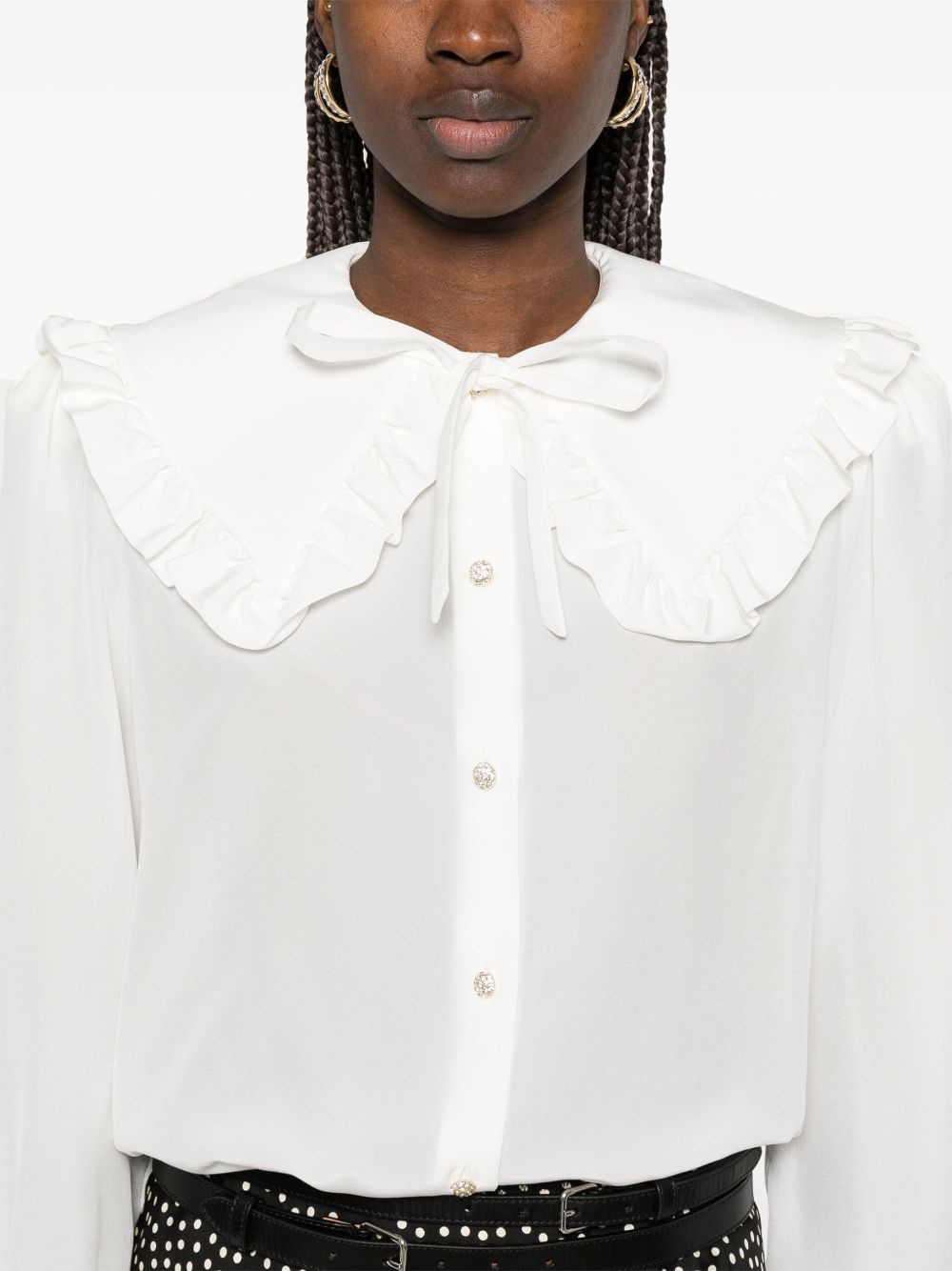 Peter Pan-collar silk blouse - 5