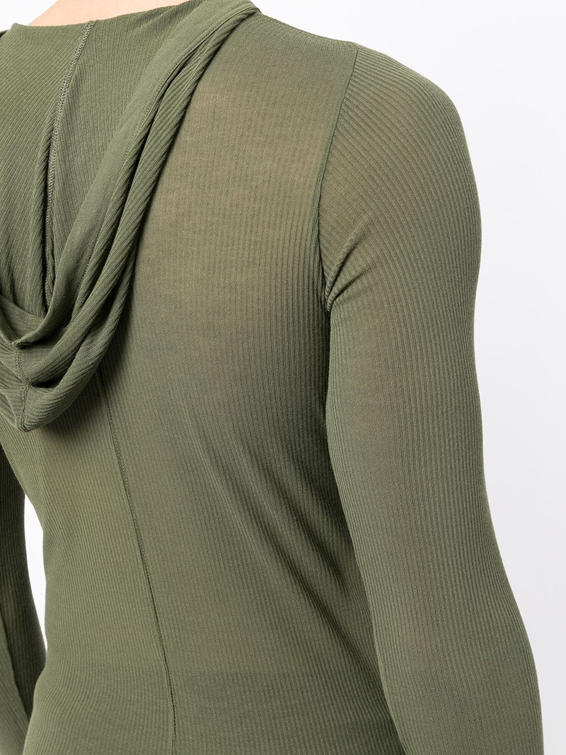rib-knit hooded T-shirt 5