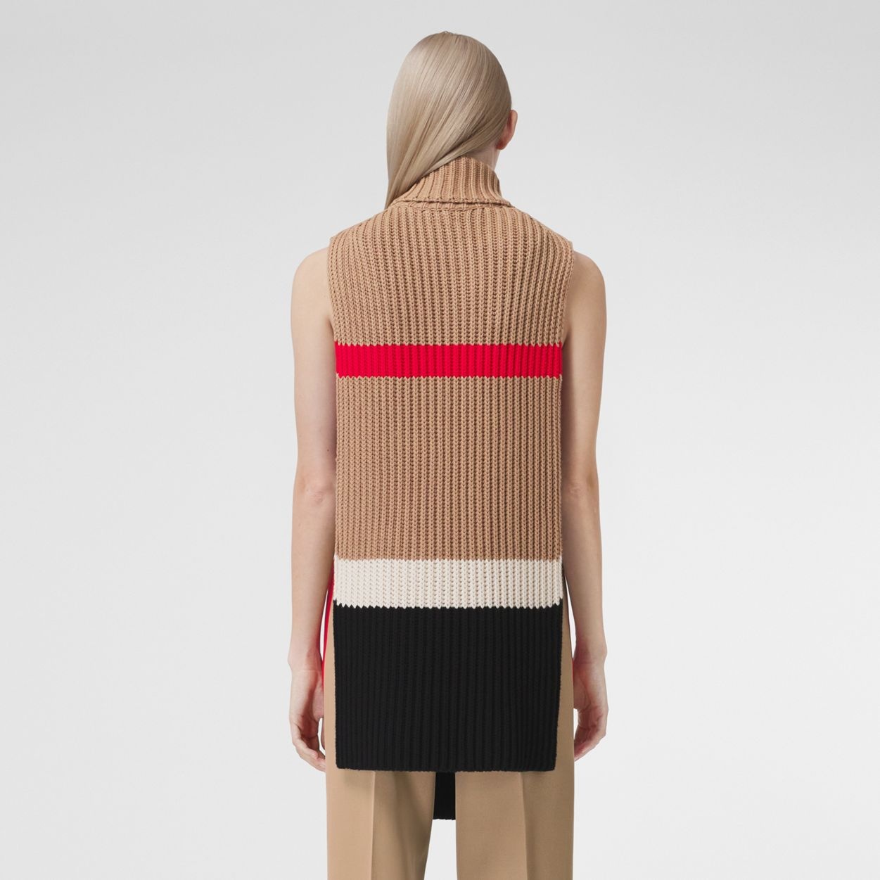 Striped Cashmere Cotton Blend Cape - 4