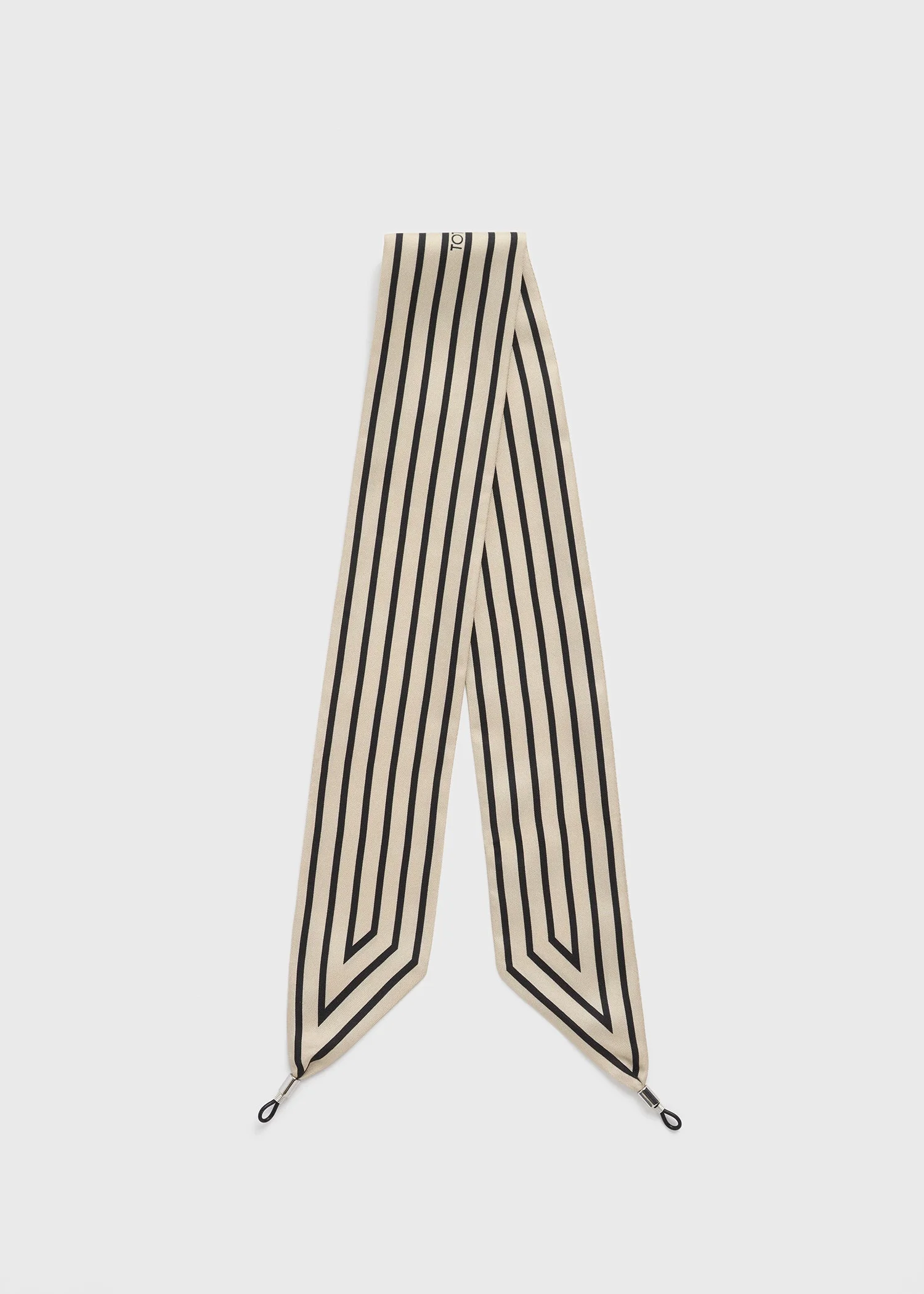 Striped sunglasses scarf ecru/black - 1