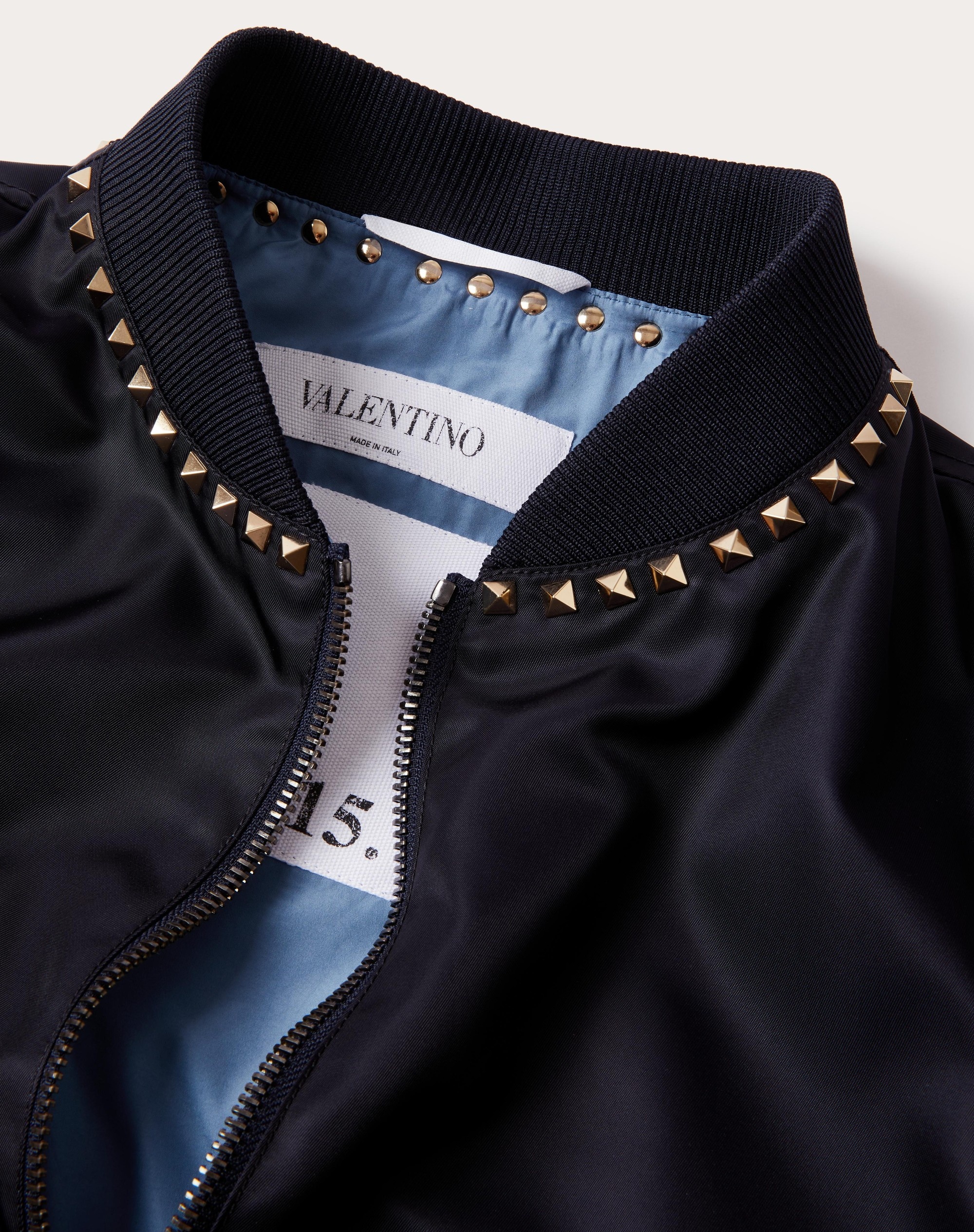 NYLON BOMBER JACKET WITH BLACK UNTITLED STUDS ON THE NECKLINE - 3