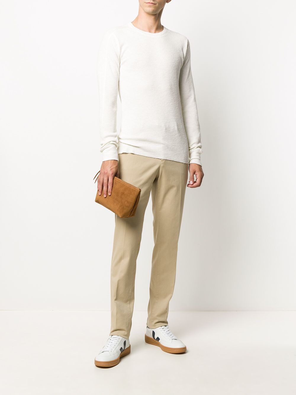 long sleeve textured sweater - 2