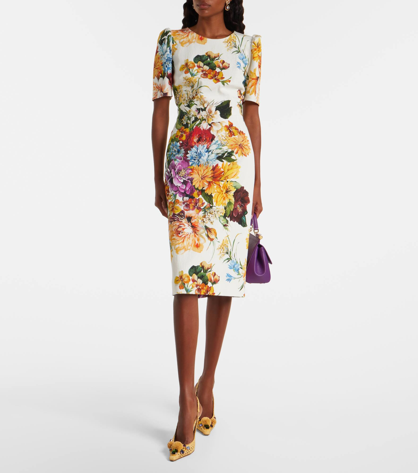 Floral cretonne midi dress - 2