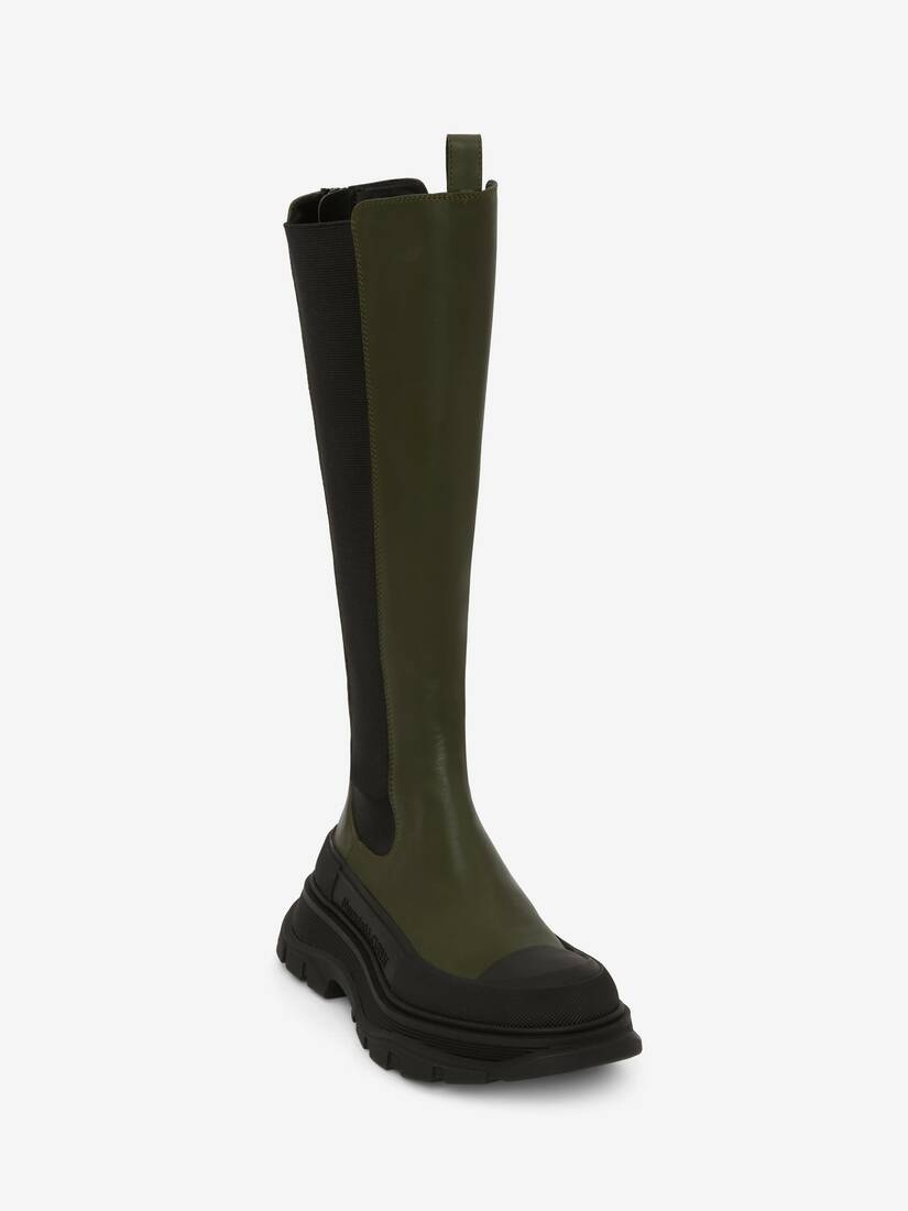 Tread Slick Knee High Boot in Khaki - 2