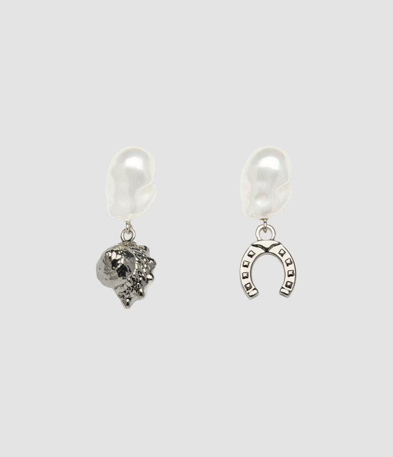 SILVER PEARL CHARM EARRINGS 1