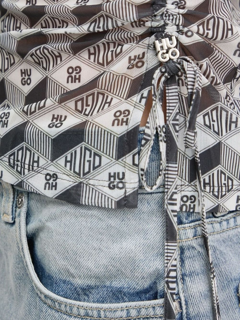 logo-print mesh T-shirt - 5