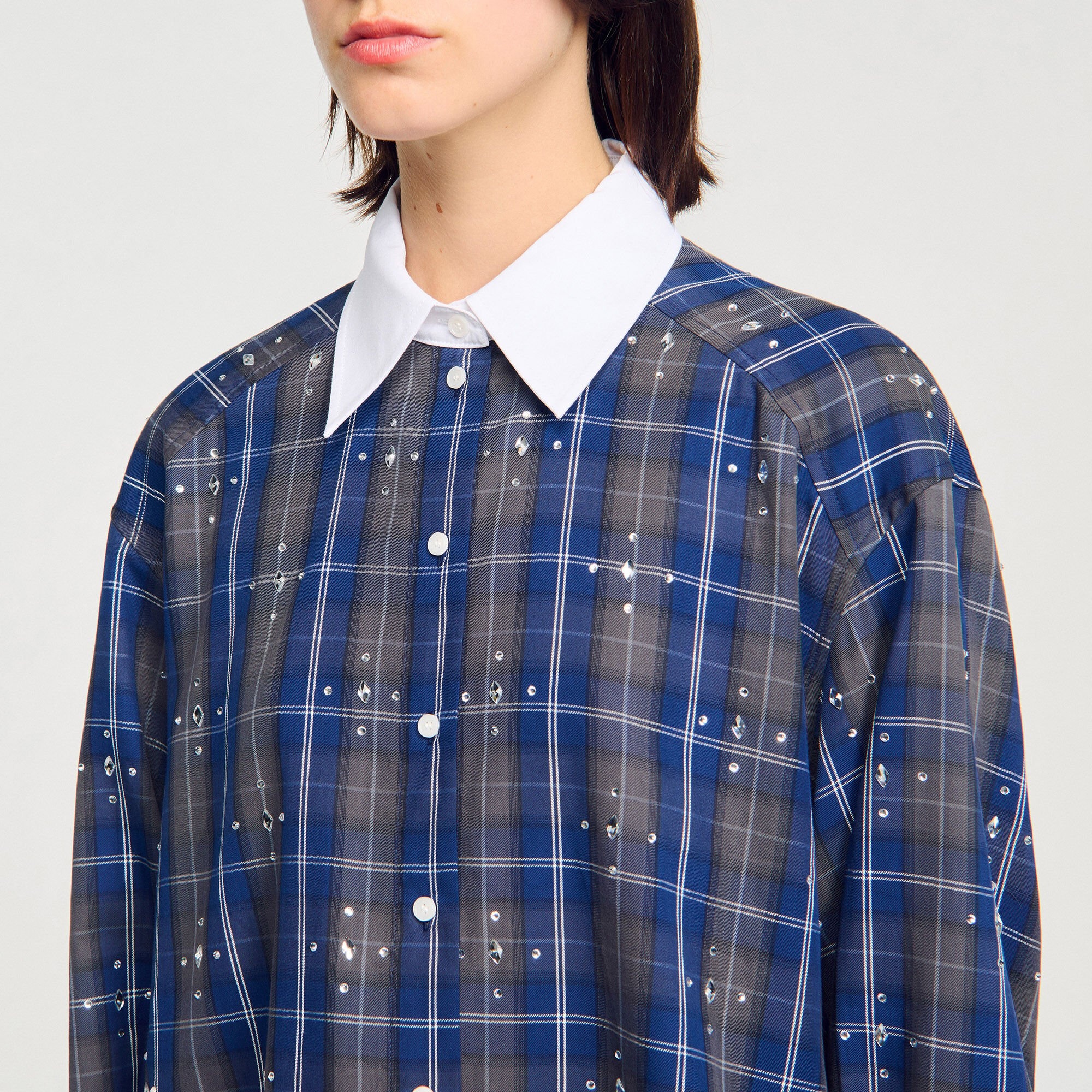 RHINESTONE CHECK SHIRT - 3