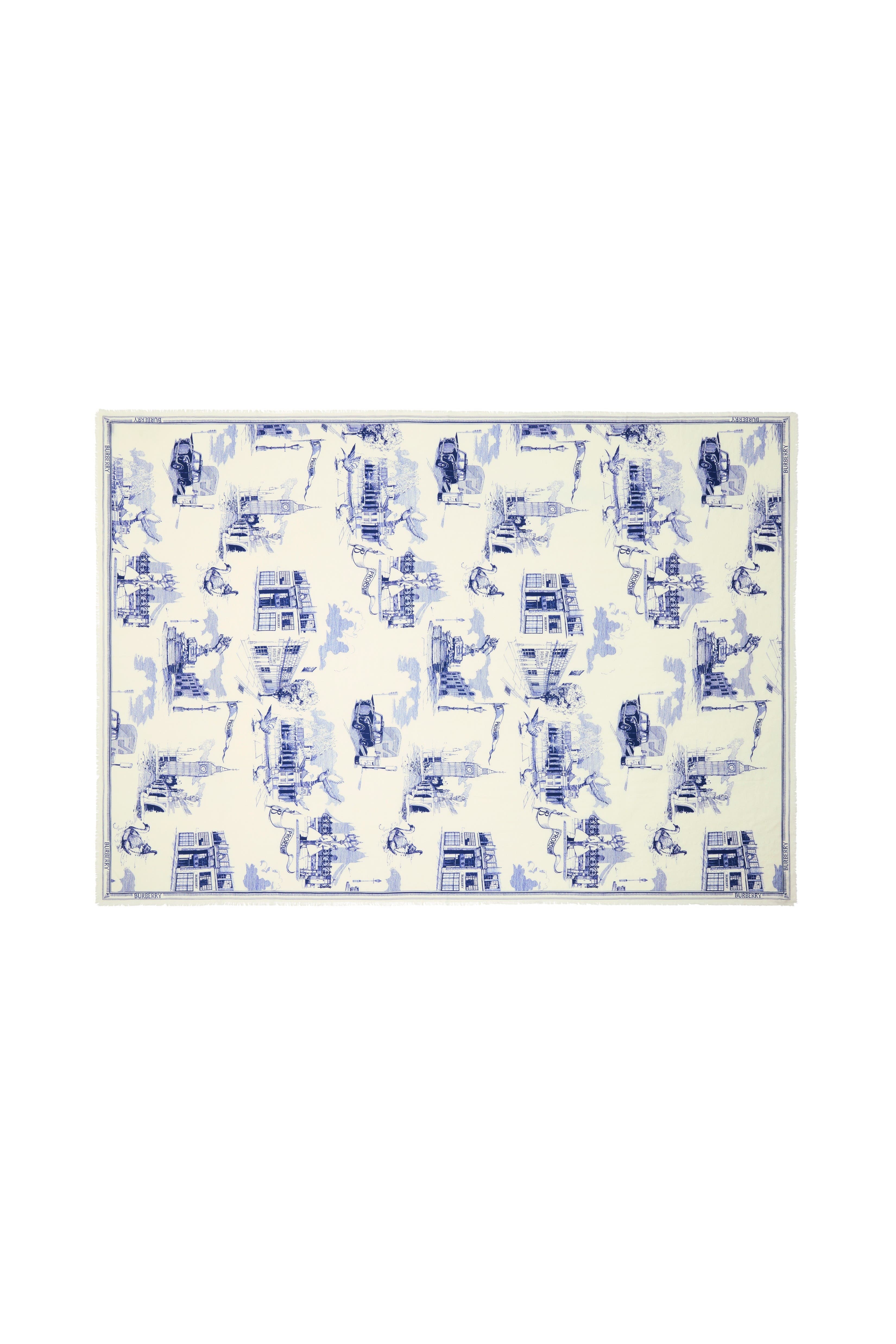 burberry London Landmarks Wool Silk Scarf in Knight at Nordstrom - 6