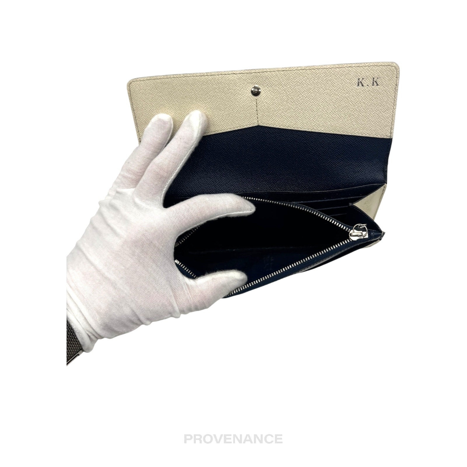 Louis Vuitton Long Wallet - White Blue Epi Patchwork - 7
