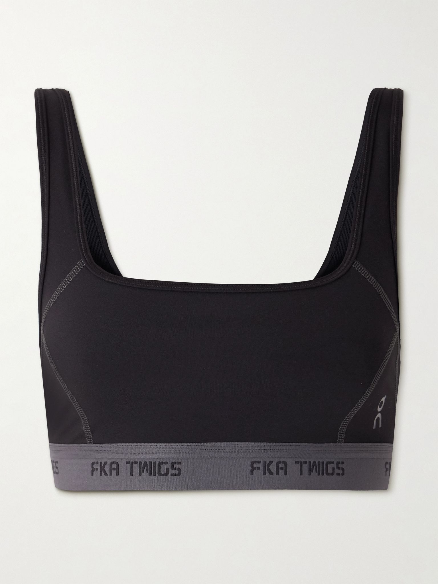 + FKA twigs Studio stretch recycled-jersey sports bra Black - 1