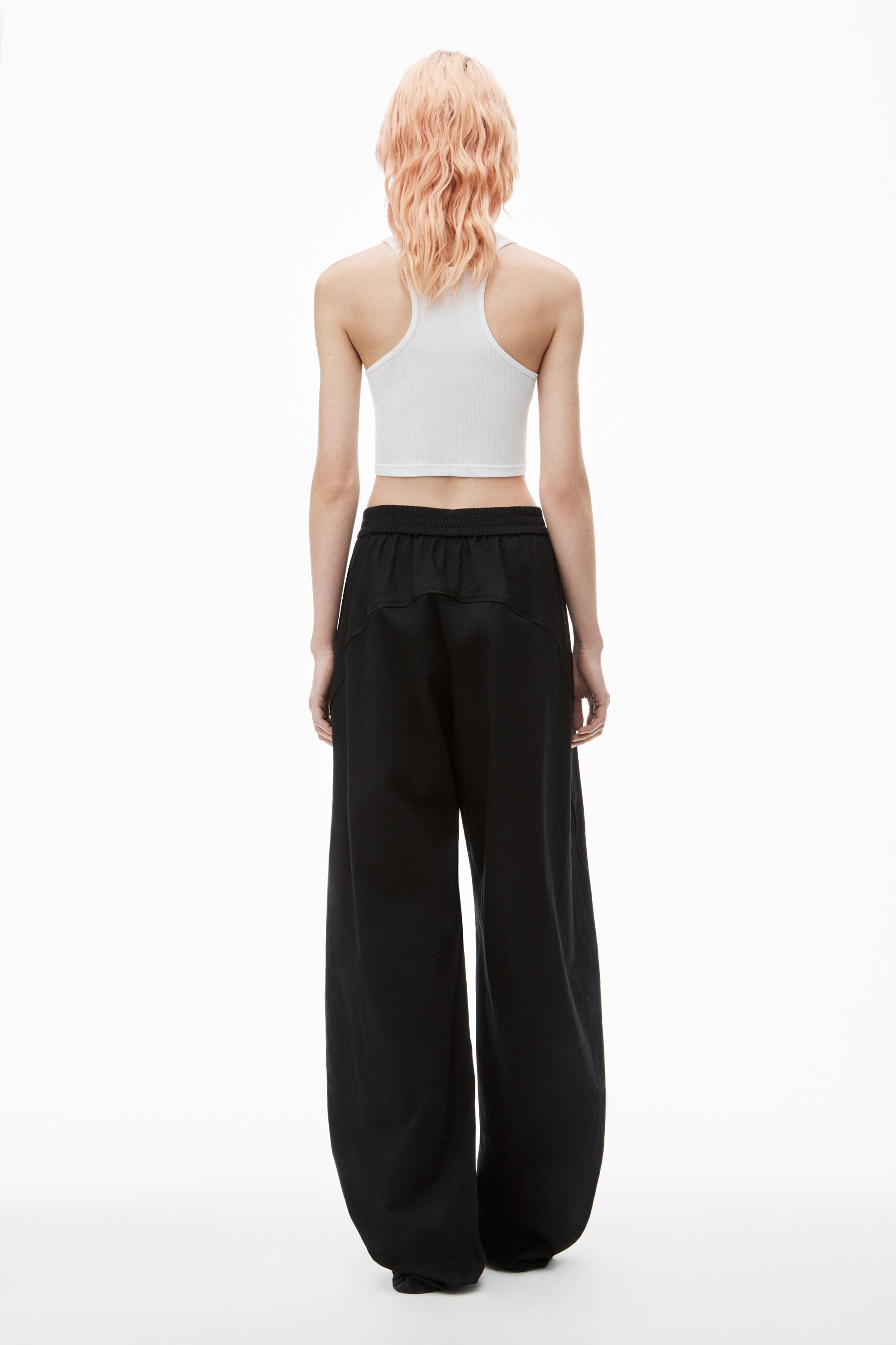 Piped Track Pants in Cotton Twill - 4