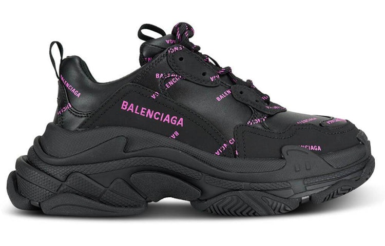 (WMNS) Balenciaga Triple S Sneaker 'All Over Logo - Black Pink' 524039W2FA11050 - 2
