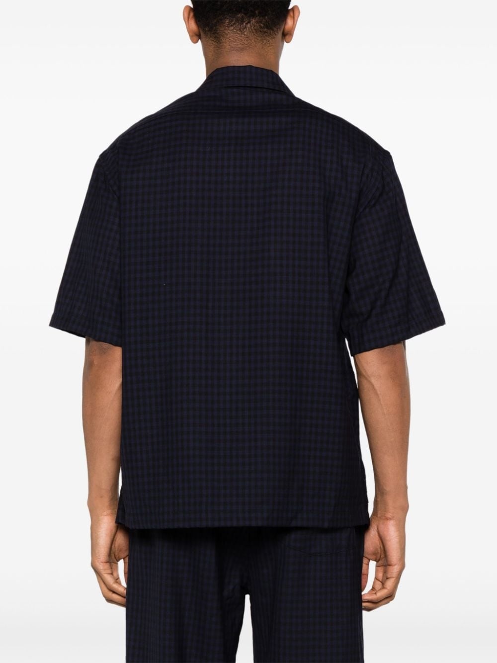 checked camp-collar shirt - 4