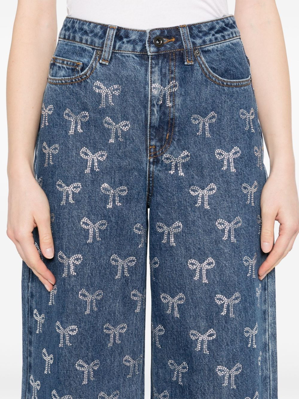 Self-Portrait Women Jeans With Rhinestone Bow - 5
