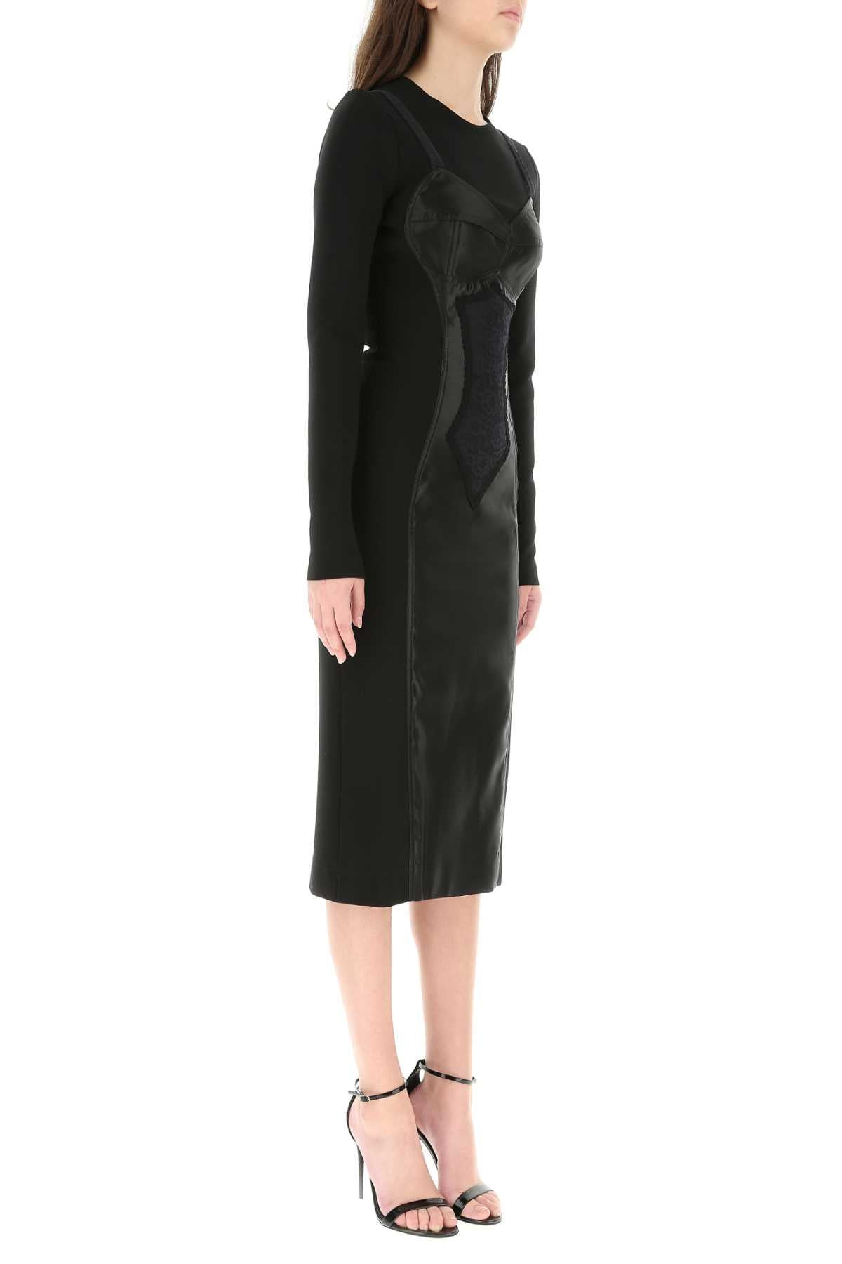 Dolce & Gabbana Women Black Stretch Viscose Blend Dress - 3