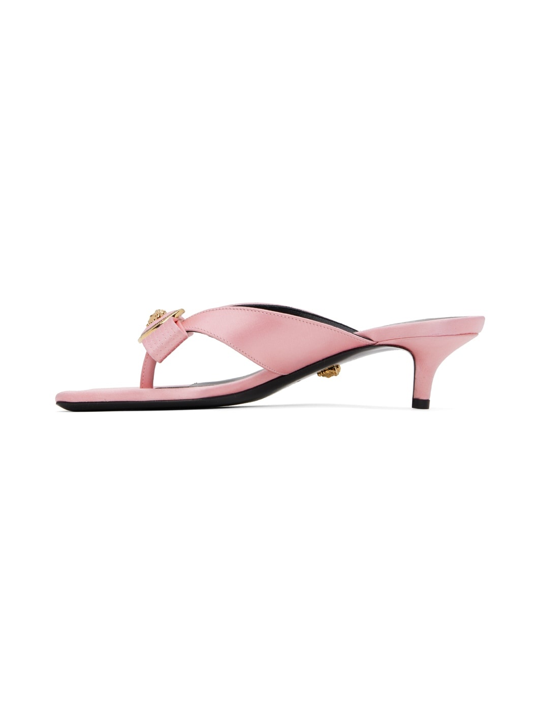 Pink Gianni Ribbon Low Satin Mules - 3