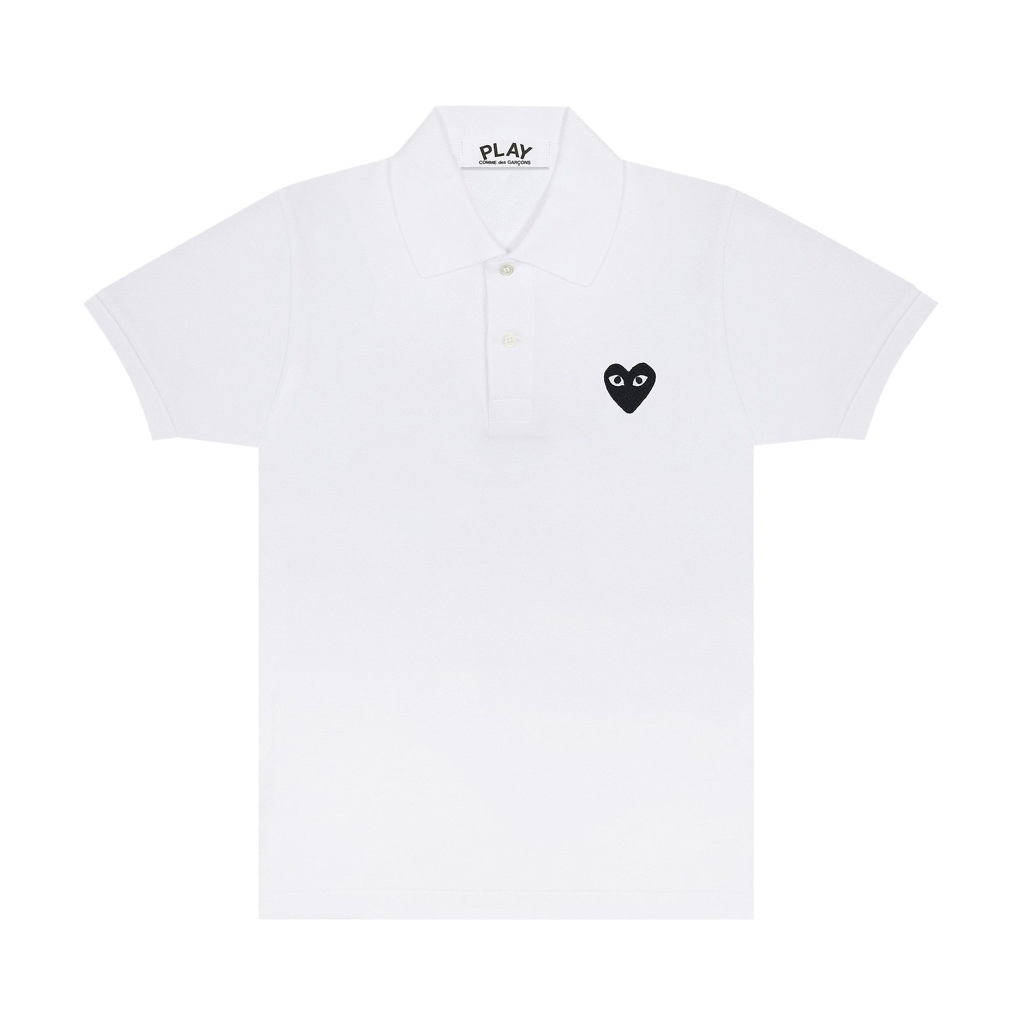 Comme des Garçons PLAY Black Emblem Polo Shirt 'White' - 1