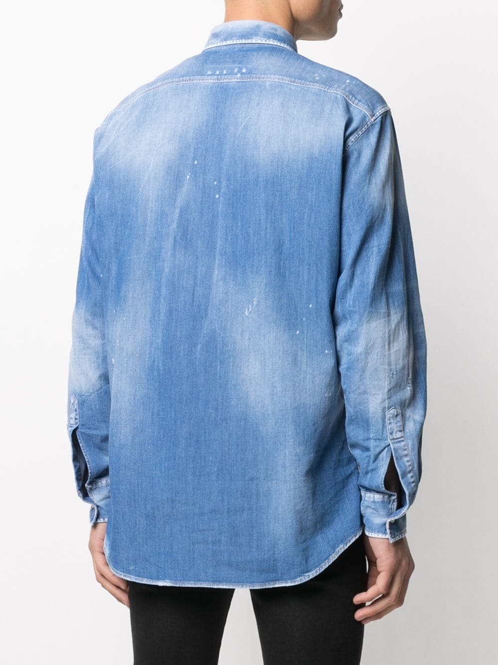 distressed-effect denim shirt - 4