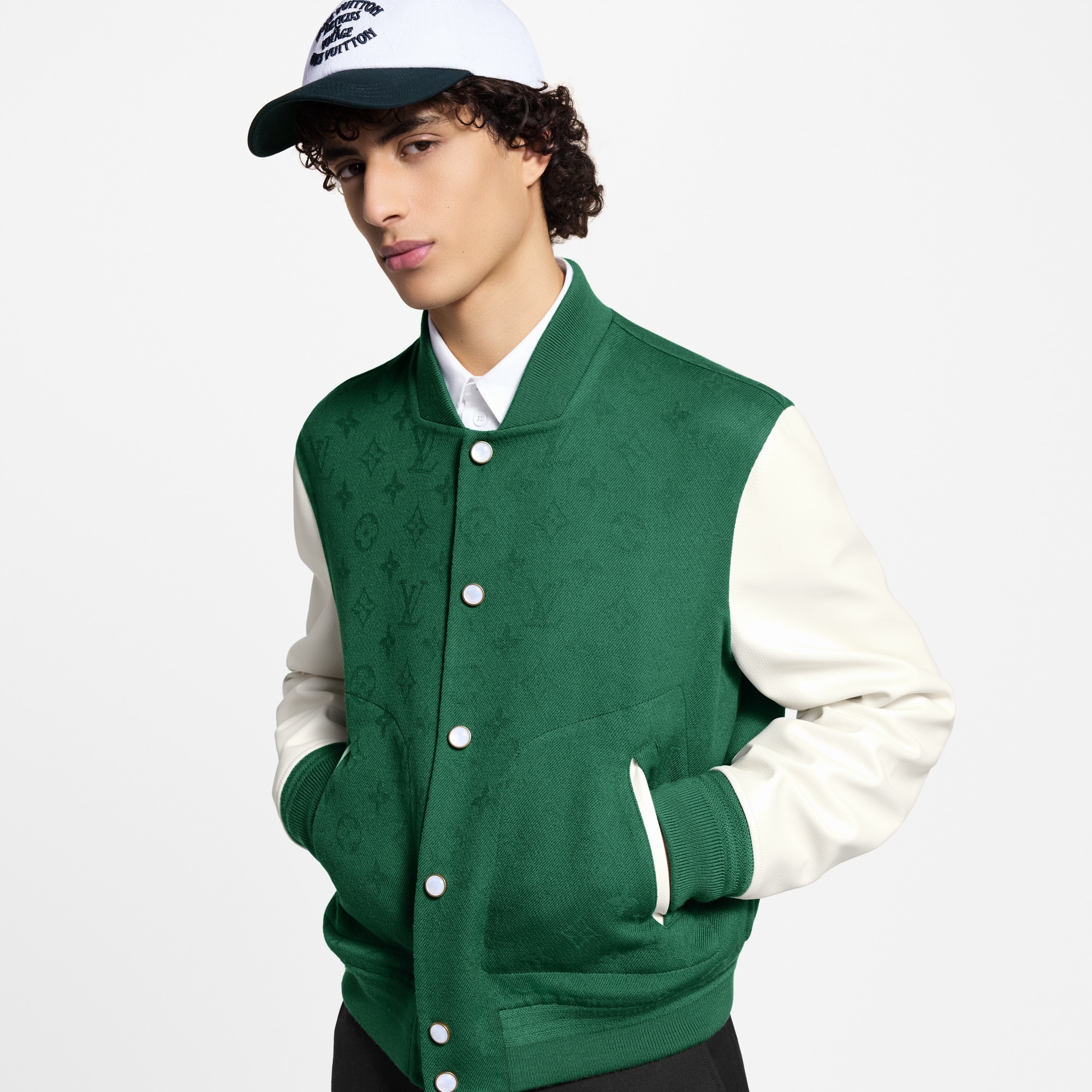 Leather Mix Monogram Varsity Jacket - 2