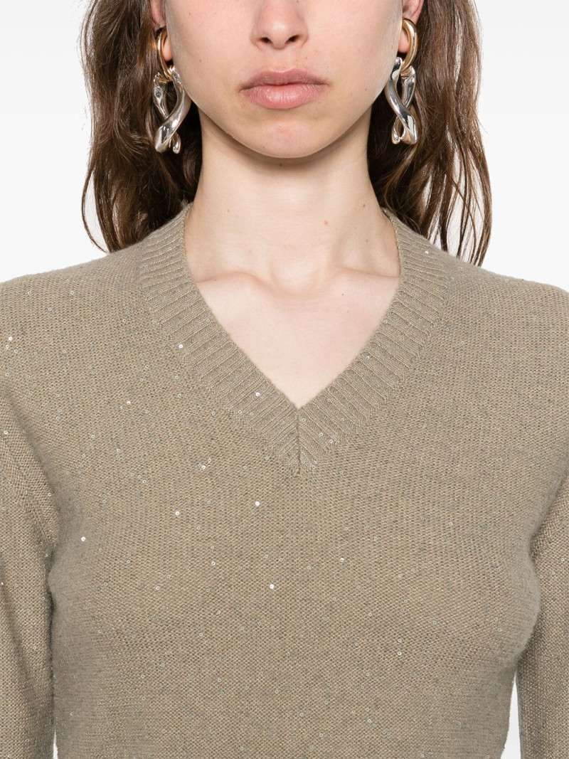 sequin-embellished v-neck sweater 5