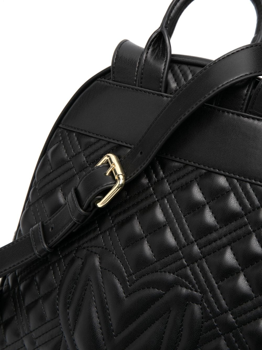 quilted logo-plaque backpack - 4