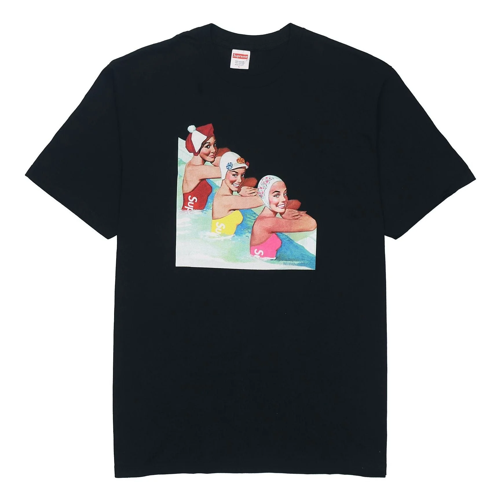 최고 SS18 Swimmers 티 검정 인쇄 짧은 소매 Unisex SUP-SS18-496 - 1