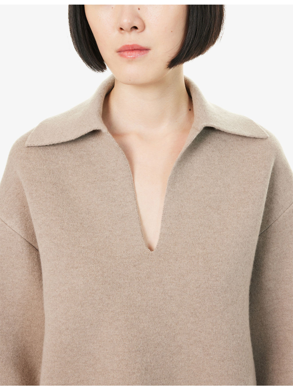Compact Short-Sleeves Cashmere-Blend Polo Shirt - 5