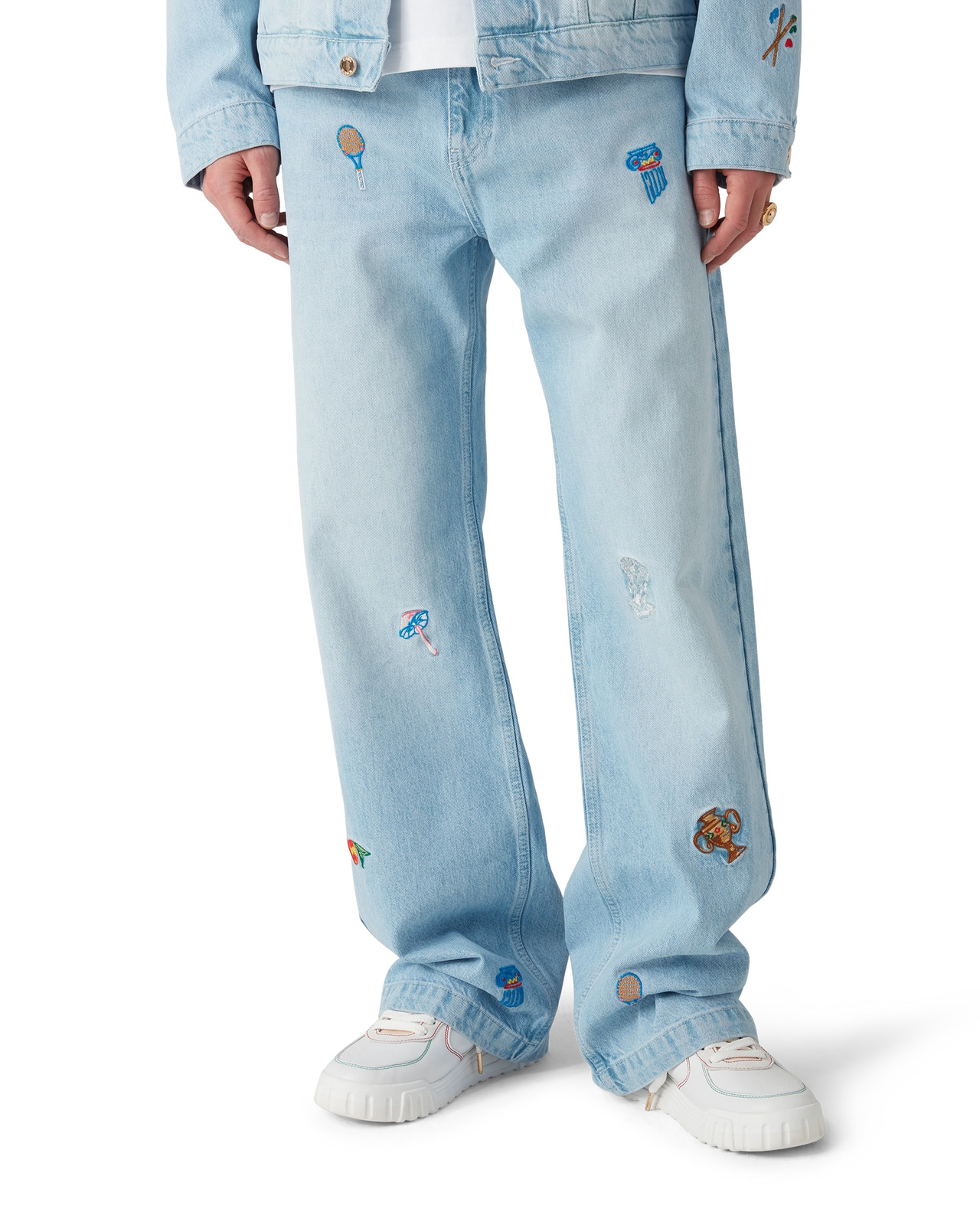 Embroidered Motif Jeans | Casablanca Paris - 5