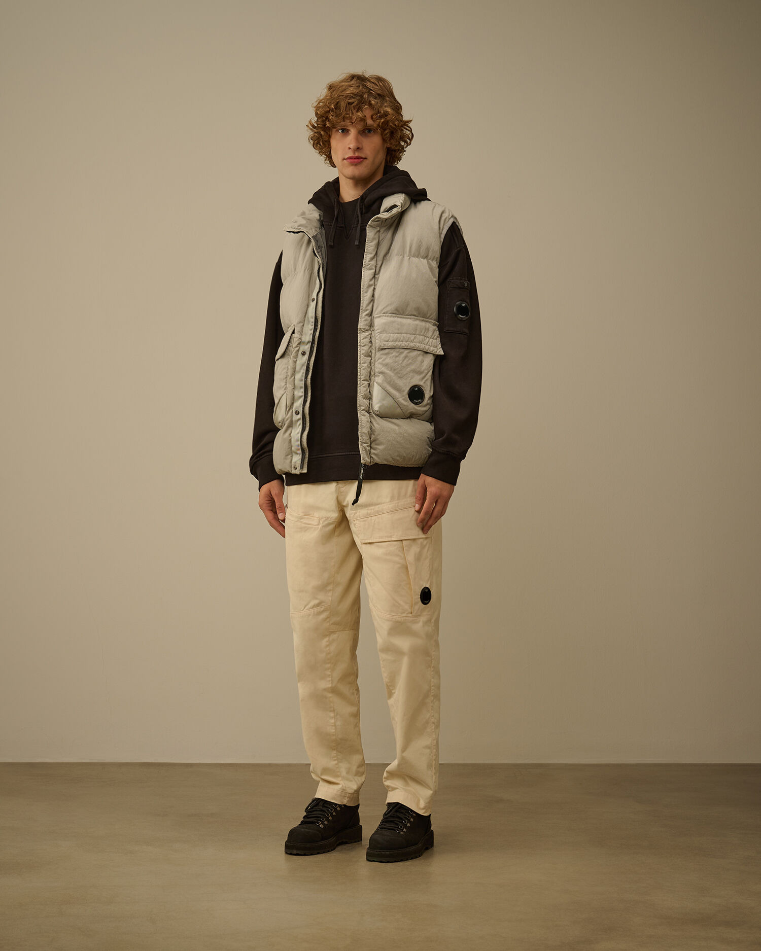 Brushed and Emerized Diagonal Fleece Boxy Hooded Sweatshirt - 2