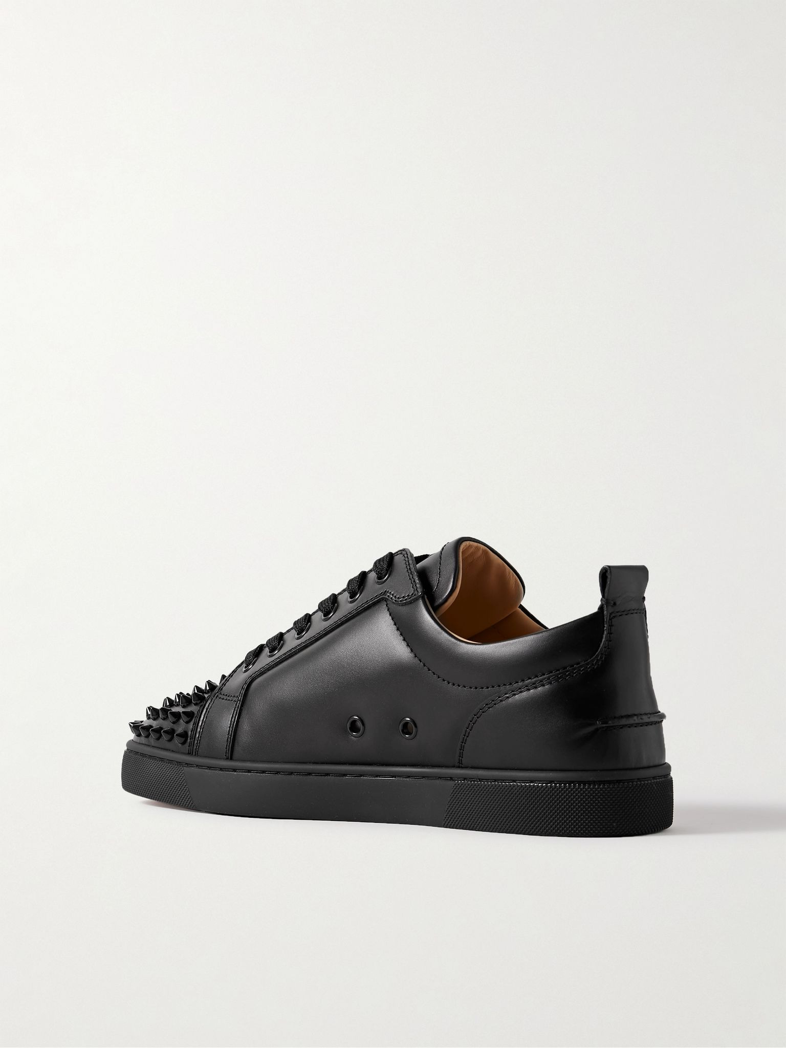 Louis Junior Spikes Cap-Toe Leather Sneakers Black - 3