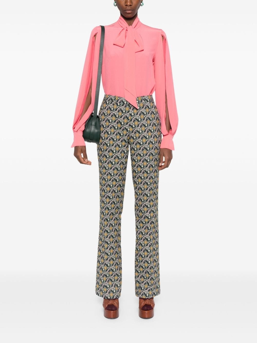 jacquard cigarette trousers - 2