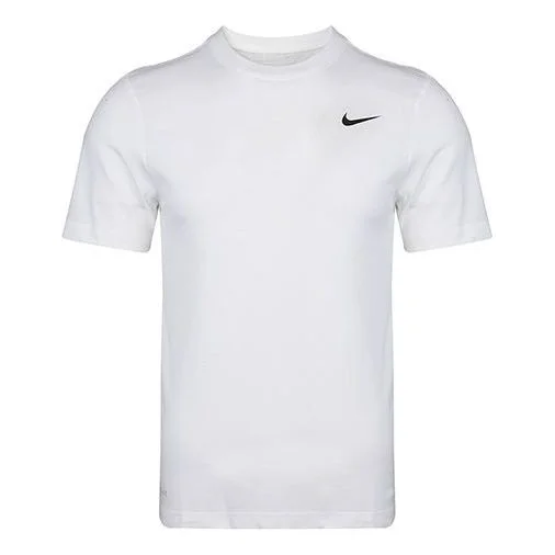 Nike Dri-FIT Crew Solid Round Neck Training Short Sleeve White AR6030-100 - 1