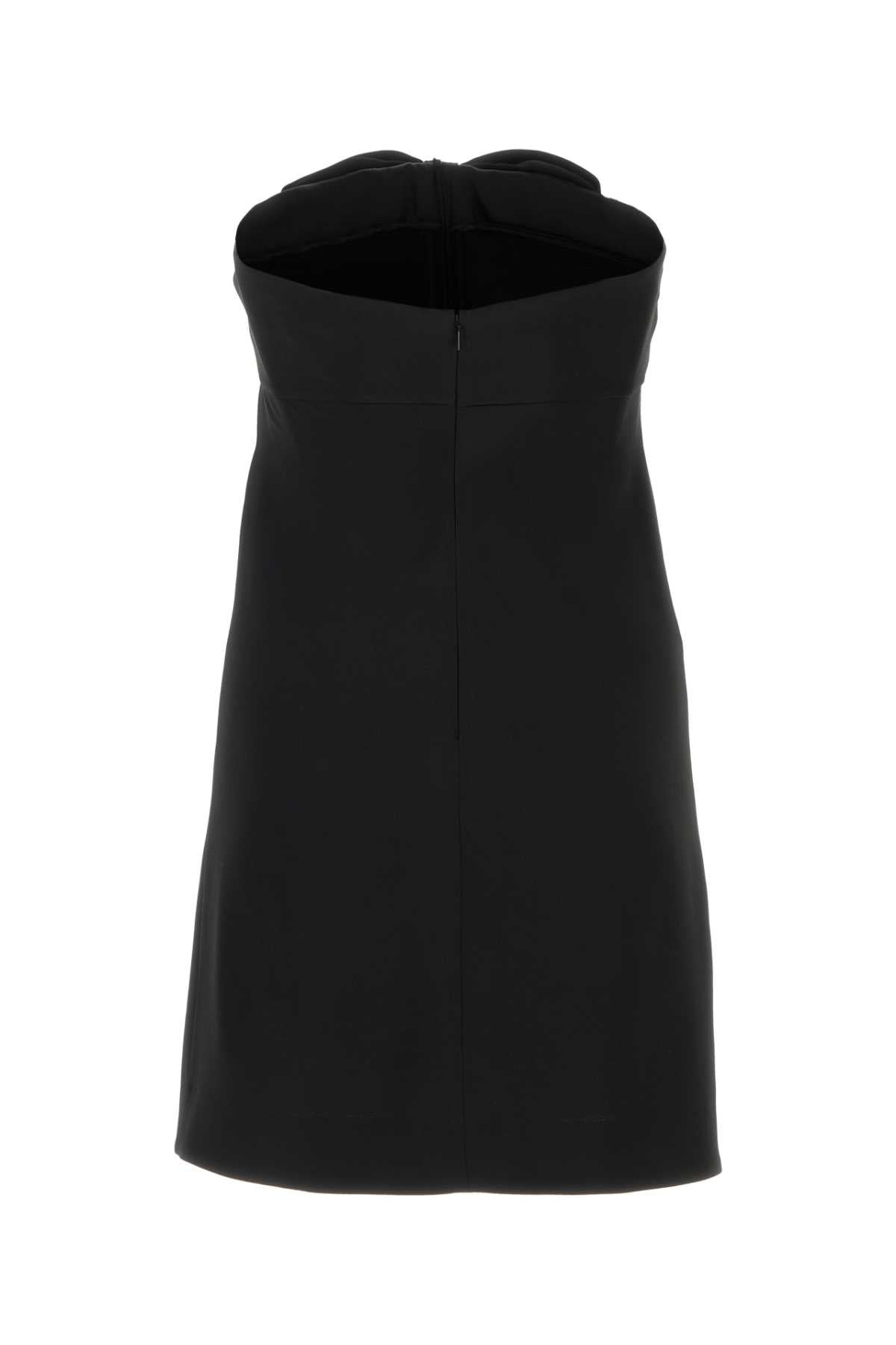 Saint Laurent Women Black Satin Mini Dress - 2