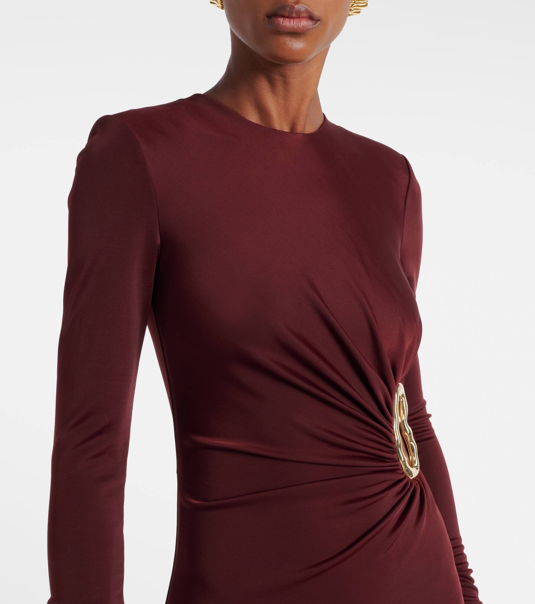 Mischa embellished gathered jersey gown - 4