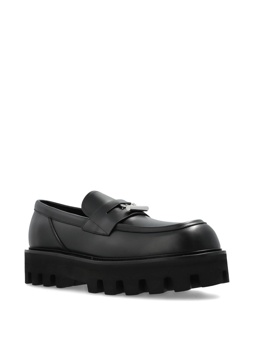 leather platform loafers - 2