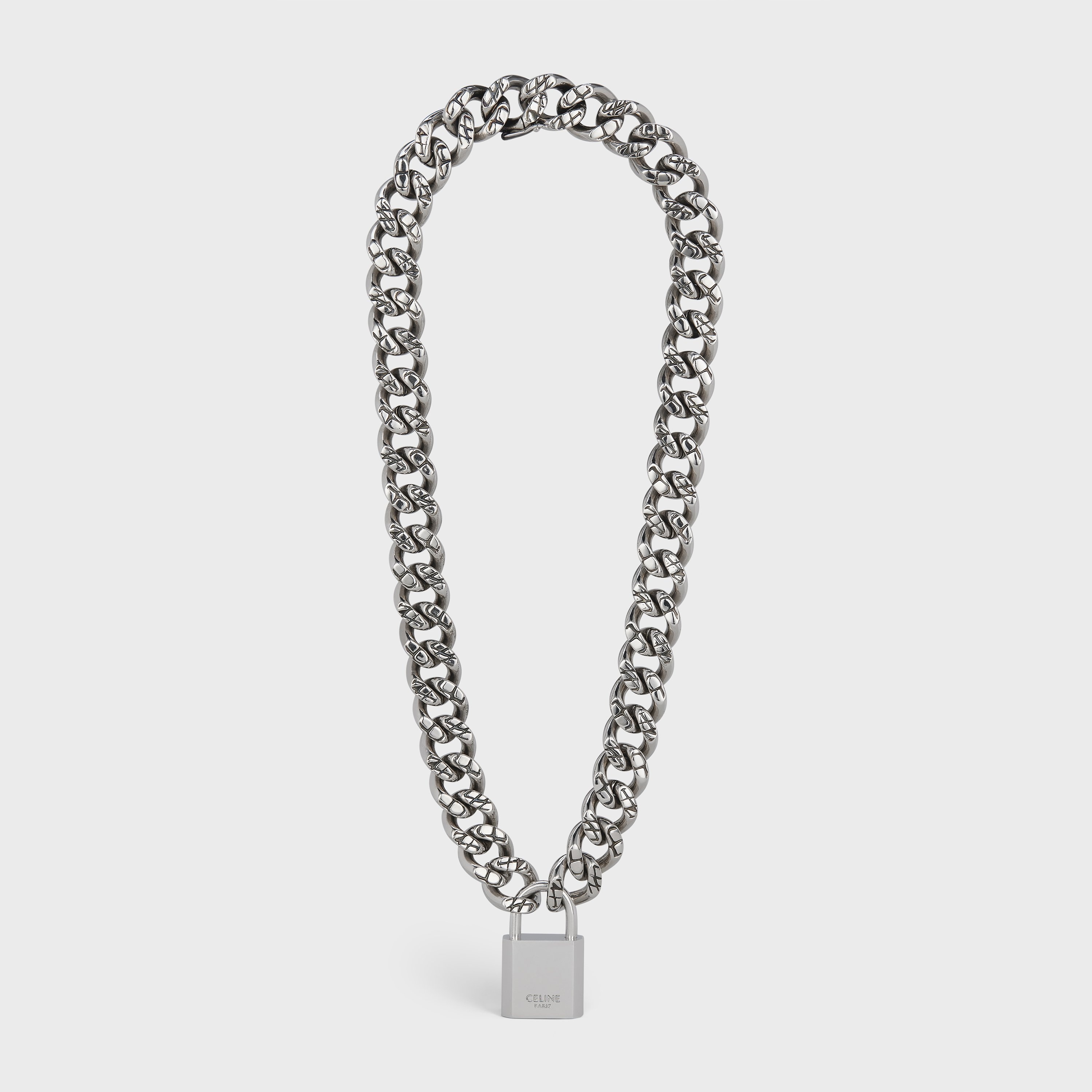 Le 16 Padlock Necklace in Silver Brass - 1